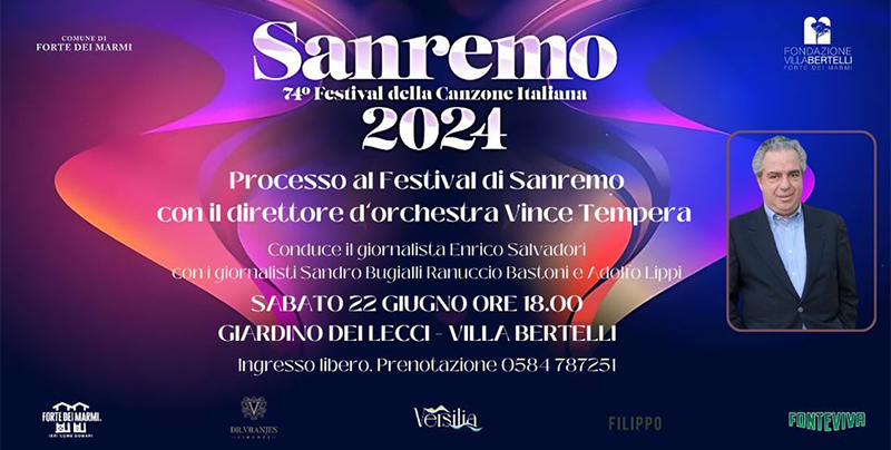 Scopri di più sull'articolo Festival di Sanremo a Processo: evento top sabato a Villa Bertelli